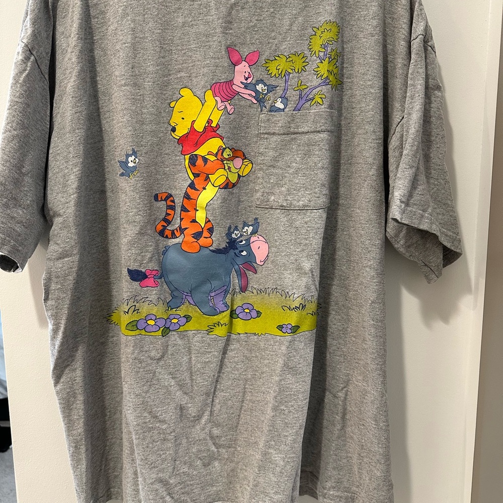 Disney Gray Winnie the Pooh Short Sleeve Tee